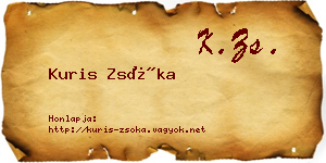 Kuris Zsóka névjegykártya
